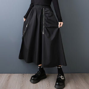 Zip Black Skirt Goth