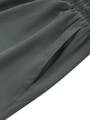 Detail of the side slash pocket on the Gray joggers, opening set into the seam under the waistband