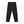 Black gym joggers laid flat from the back, zip pocket under the waistband and strips at the ankles