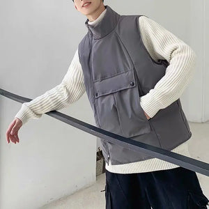 Zipper Cargo Vest Warm