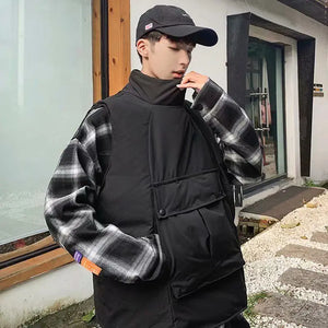 Zipper Cargo Vest Warm