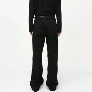 Pantalon noir patchwork zippé