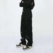 Zipper Punk Style Black Pant