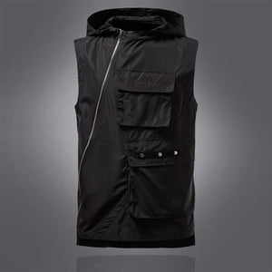 Zipper White Cargo Vest