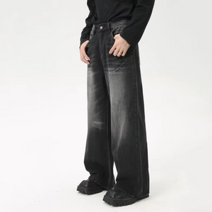 Zipper Wide-leg Y2k Jeans