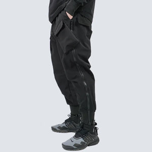 Zipper Workwear Techwear Pants in black — dark techwear streetwear, view 2 of 7