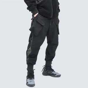 Zipper Workwear Techwear Pants in black — dark techwear streetwear, view 4 of 7