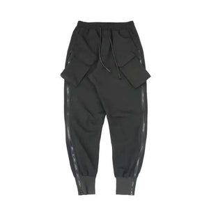 Zipper Workwear Techwear Pants in black — dark techwear streetwear, view 6 of 7