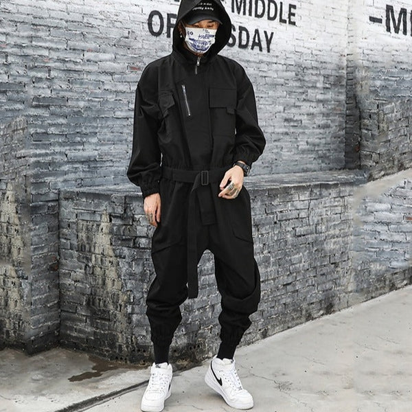 Hooded Techwear Jumpsuit