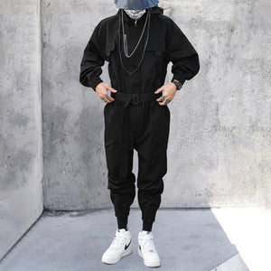 Hooded Techwear Jumpsuit