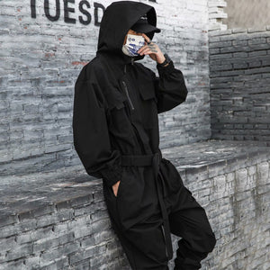 Hooded Techwear Jumpsuit