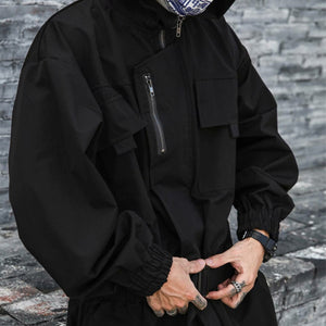 Hooded Techwear Jumpsuit
