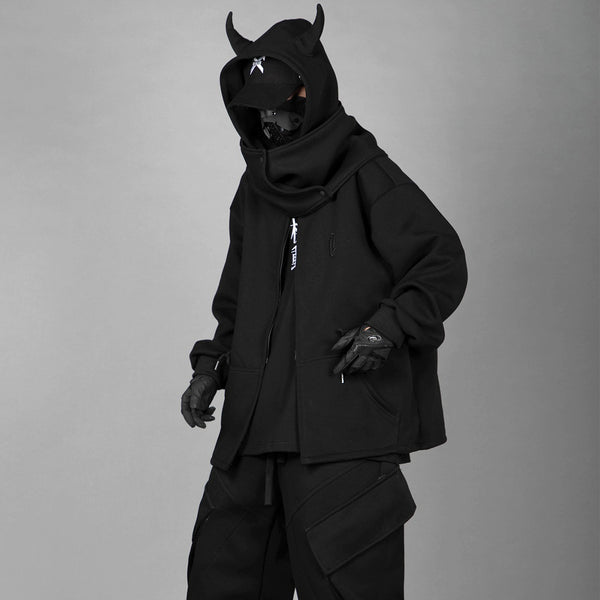 Horn Techwear Jacket Black | CYBER TECHWEAR®