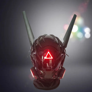 Black Cyberpunk Futuristic Helmet | CYBER TECHWEAR®