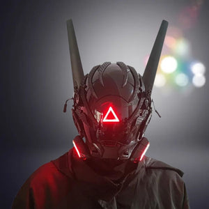 Black Cyberpunk Futuristic Helmet | CYBER TECHWEAR®
