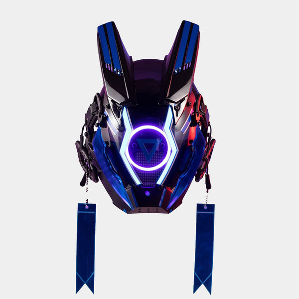 Blue Cyberpunk Helmet | CYBER TECHWEAR®