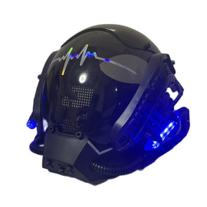 Blue LED Cyberpunk Helmet  CYBER TECHWEAR®