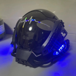 Blue LED Cyberpunk Helmet  CYBER TECHWEAR®