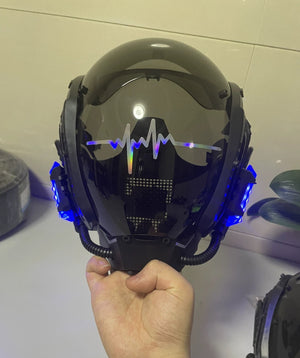 Blue LED Cyberpunk Helmet  CYBER TECHWEAR®