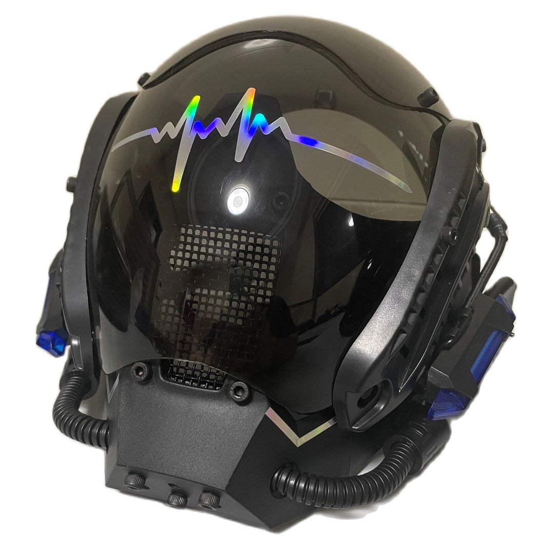 Blue LED Cyberpunk Helmet | CYBER TECHWEAR®