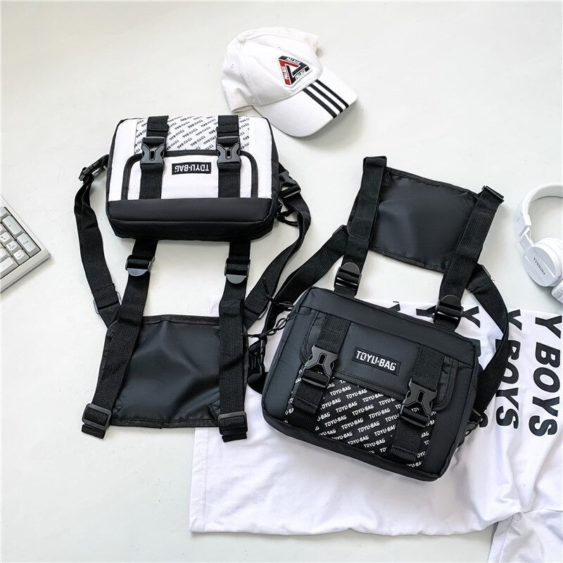 2023 Hip Hop Streetwear Men Chest Rig Bags Multifunction Tactical Vest  Chest Packs Casual Travel Storage Waist Bag Backpack Male