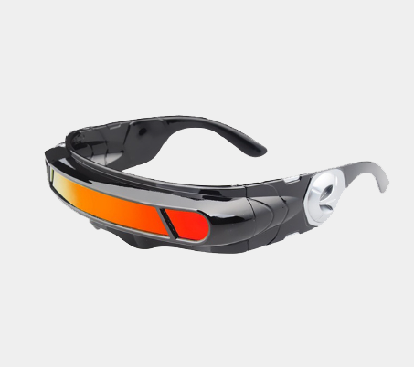 Gafas futuristas con cyberdisplay. Accesorios techno negros Imagen Vector  de stock - Alamy