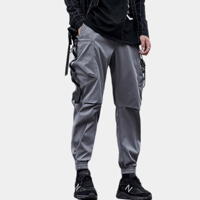 Men Cargo Pants Loose Elastic Waist Oversized Khakis Trousers Multi Pocket  Grey | eBay