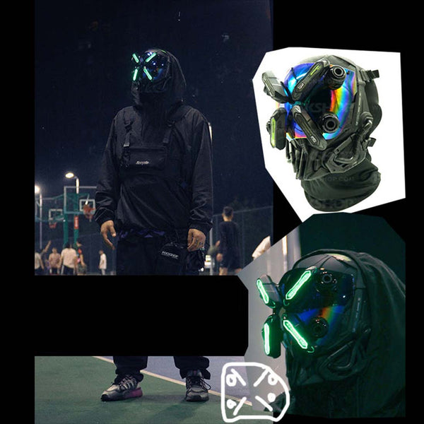 Cyberpunk Helmet Fluo | CYBER TECHWEAR®