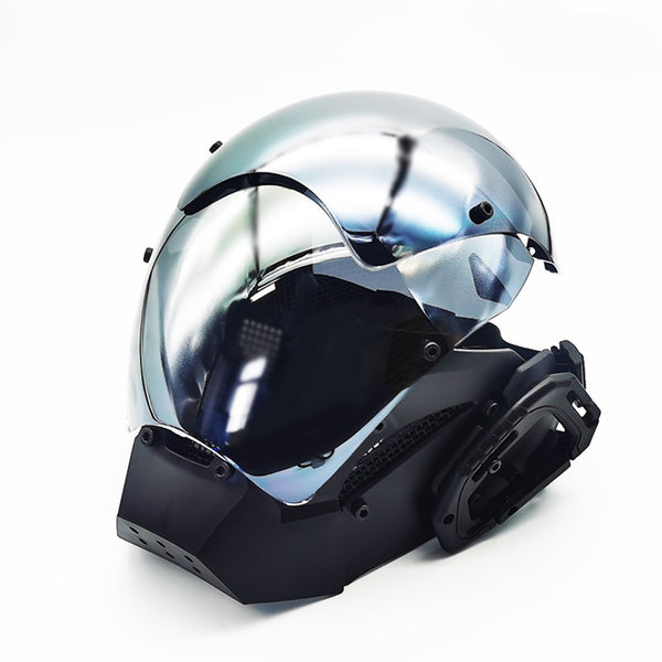 Cyberpunk Helmet Silver | CYBER TECHWEAR®