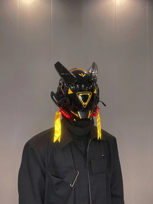 Cyberpunk Helmet Yellow | CYBER TECHWEAR®