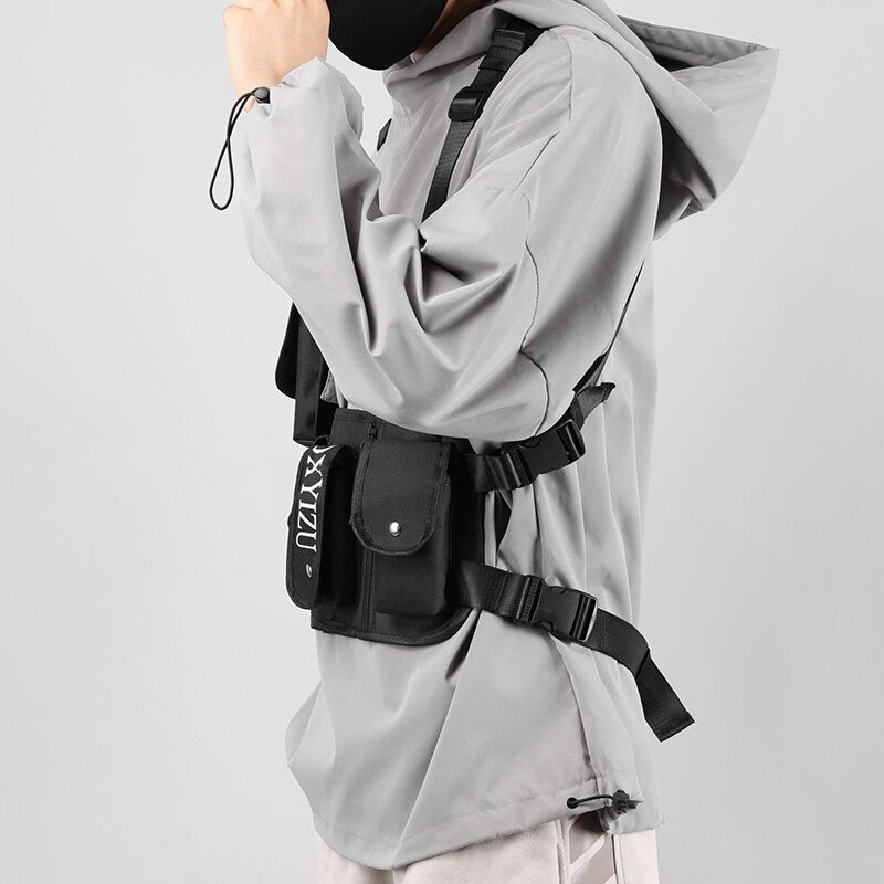 Men Fashion Chest bag Rig For Women Waist Bag Streetwear Functional  Tactical Canvas Bags Hip Hop Shoulder bag Crossbody Bags