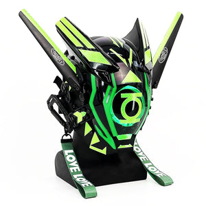 Green Cyberpunk Helmet | CYBER TECHWEAR®