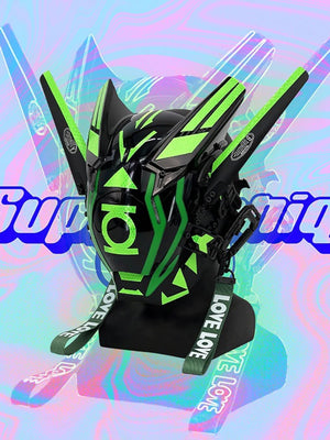 Green Cyberpunk Helmet | CYBER TECHWEAR®