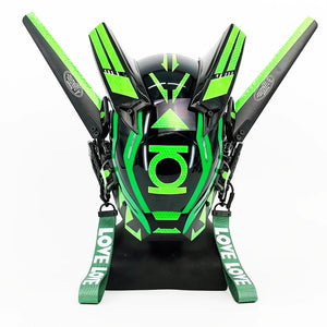 Green Cyberpunk Helmet | CYBER TECHWEAR®