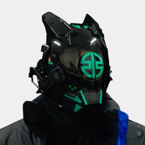 Green Led Cyberpunk Helmet