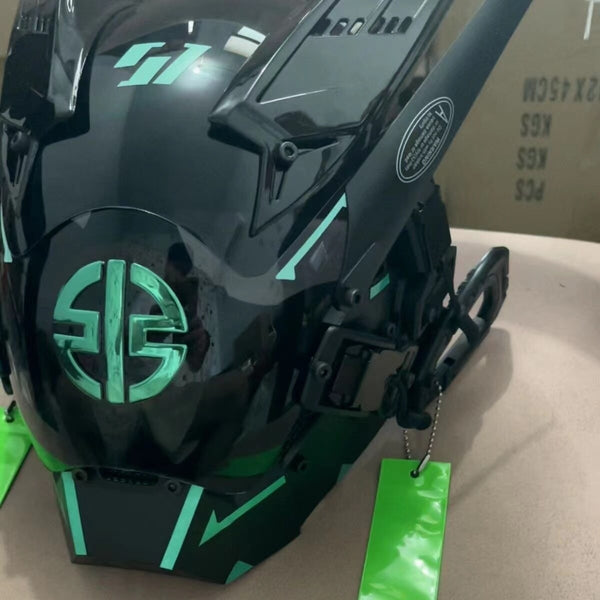 Green Led Cyberpunk Helmet