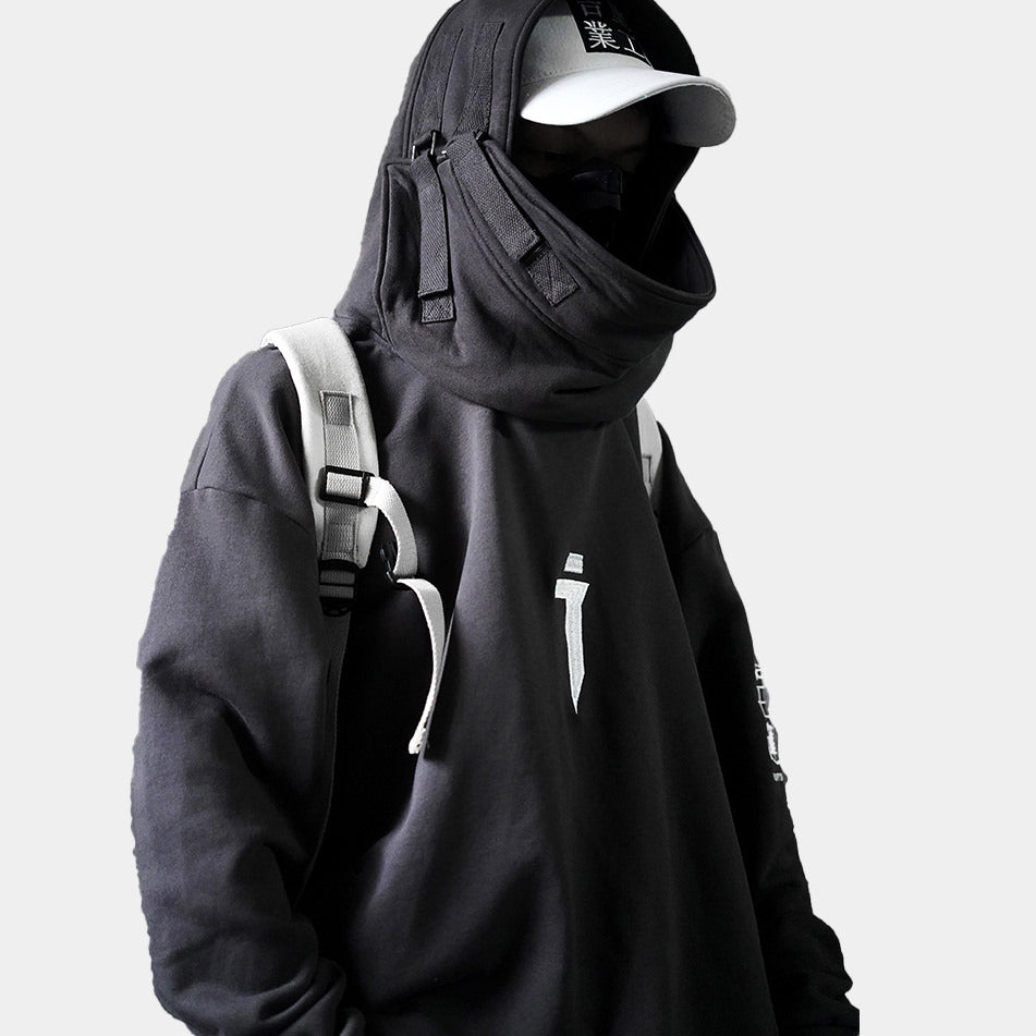 XYXIONGMAO Heren zwarte futuristische techwear streetwear hoodies Japanse hiphop Kanji Designer Baggy Hoodie, Zwart, XXL XYXIONGMAO Heren zwarte futuristische techwear streetwear hoodies Japanse hiphop Kanji Designer Baggy Hoodie, Zwart, XXL
