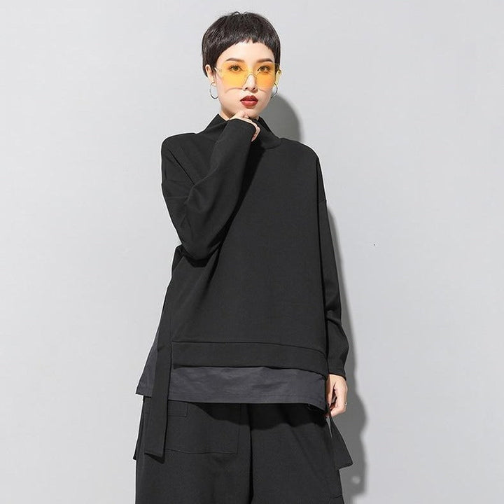 Black Asymmetric Oversize Sweatshirt 18046 main image 0