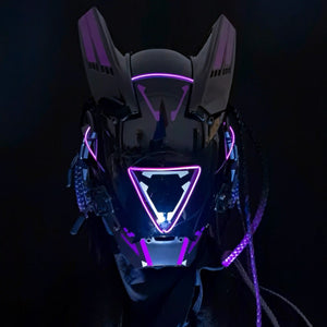 Purple Cyberpunk Futuristic Helmet | CYBER TECHWEAR®