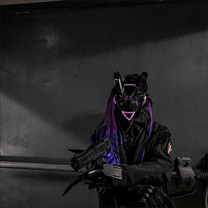 Purple Cyberpunk Futuristic Helmet | CYBER TECHWEAR®