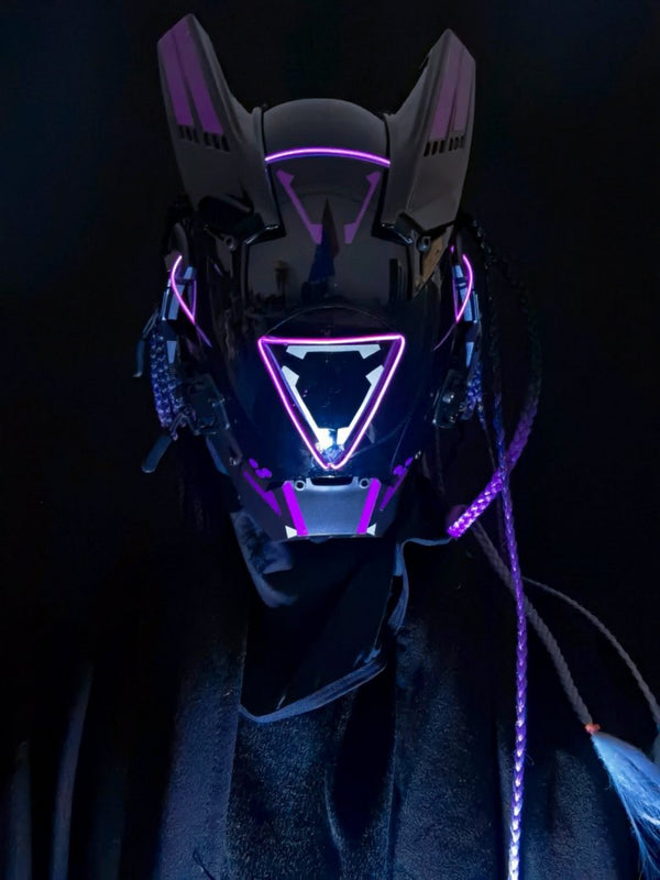 Purple Cyberpunk Futuristic Helmet | CYBER TECHWEAR®
