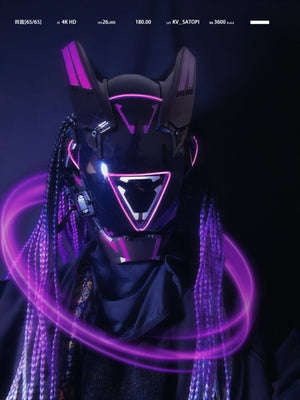 Purple Cyberpunk Futuristic Helmet | CYBER TECHWEAR®