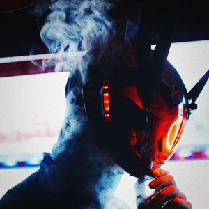 Red Cyberpunk Futuristic Helmet | CYBER TECHWEAR® 