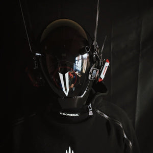 Red Cyberpunk Futuristic Helmet | CYBER TECHWEAR® 