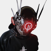 Casco futurista Cyberpunk rojo