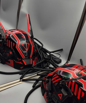 Red Cyberpunk Headgear  CYBER TECHWEAR®