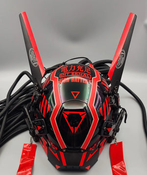 Red Cyberpunk Headgear  CYBER TECHWEAR®