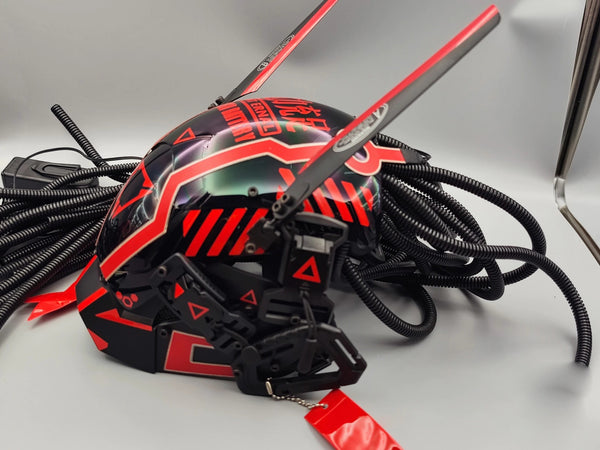 Red Cyberpunk Headgear  CYBER TECHWEAR®