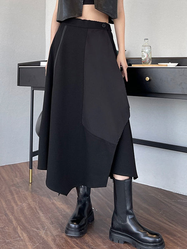 Black Long Techwear Skirt