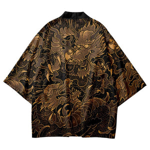 Male kimono Gold Dragon